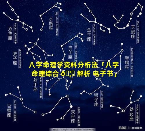 八字命理学资料分析法「八字命理综合 🦄 解析 电子书」